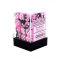 Chessex - Gemini 12mm D6 - Black-Pink w/white Dice Block(36 dice)