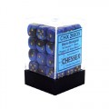 Chessex - Gemini 12mm D6 - Black-Blue w/gold Dice Block(36 dice)