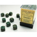 Chessex - Opaque 12mm D6 - Dusty Green/copper Dice Block (36 dice)