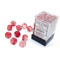 Chessex - Nebula 12mm D6 - Red/silver Luminary Dice Block (36 dice)
