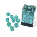 Chessex - Borealis 12mm D6 - Teal/gold Luminary Dice Block (36 dice)
