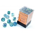 Chessex - Nebula 12mm D6 - Oceanic/gold Luminary Dice Block (36 dice)