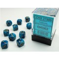 Chessex - Phantom 12mm D6 - Teal/gold Dice Block (36 dice)