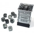 Chessex - Borealis 12mm D6 - Light Smoke/silver Luminary Dice Block (36 dice)